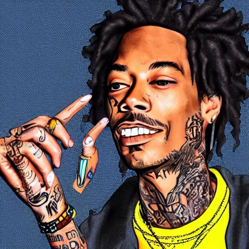 Image similar to wiz khalifa digital art