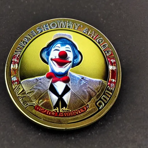 Image similar to The money of clowns coin, photo realistic, highly-detailed, award-winning