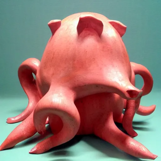 Image similar to sculpture of a pig - octopus, work in progress, neo - expressionism