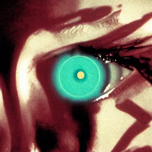 Image similar to movie still of cyborg with glowing third eye, cinematic composition, cinematic light, criterion collection, by andrzej zulawski