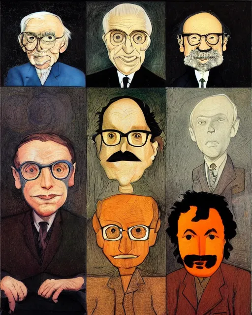 Image similar to portrait isaac asimov stephen hawking albert einstein isaac newton greg rutkowski dan witz paul klee jamie wyeth victo ngai