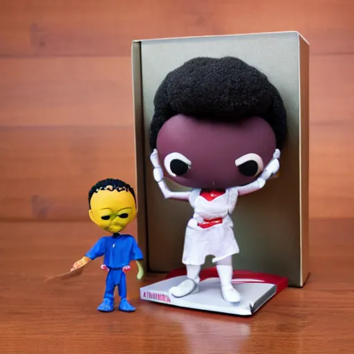 Image similar to maya angelou winning wimbledon, stop motion vinyl action figure, plastic, toy, butcher billy style