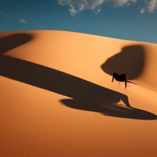 Prompt: a gorgeous goddess face arising out of the desert sand, photorealistic, beautiful dynamic dramatic, shadows, cinematic atmosphere, octane render, 8 k