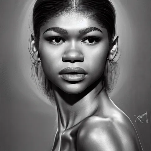Image similar to zendaya Perfectly-centered body portrait-photograph of a real life god from heaven, lifelike, super highly detailed, professional digital painting, artstation, concept art, Unreal Engine 5, Photorealism, HD quality, 8k resolution, cinema 4d, 3D, beautiful, cinematic, art by artgerm and greg rutkowski and alphonse mucha and loish and WLOP
