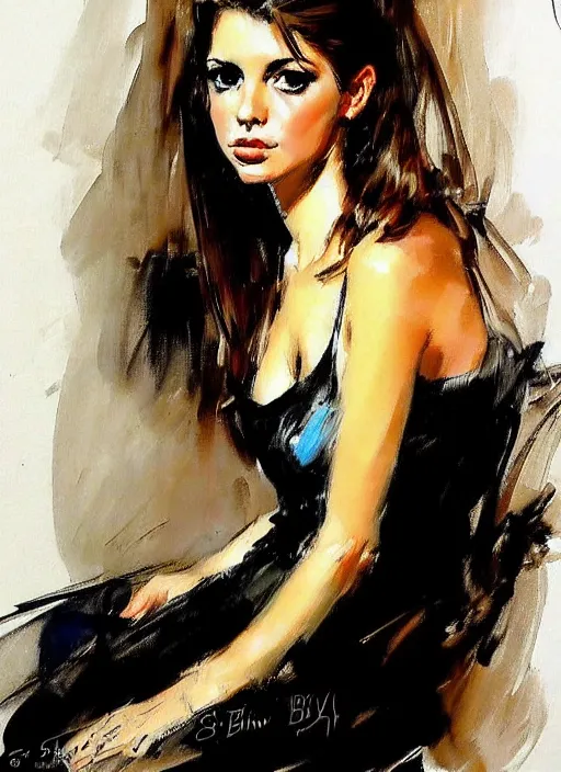 Prompt: portrait of a pretty young lady andrew atroshenko by simon bisley