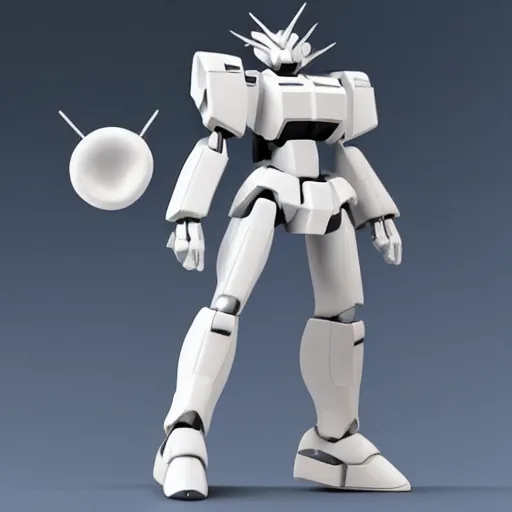 Image similar to 3 d filament, toy, white background, spaceship, futuristic, round, hard surface, mecha, gunpla