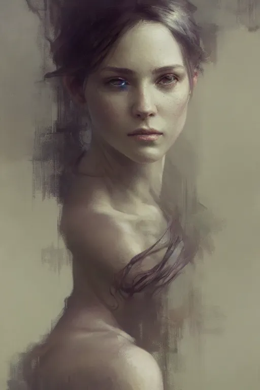 Image similar to beautiful photographic by jeremy mann, only one head single portrait absurdly beautiful, elegant, ultrafine hyperrealistic detailed face, greg rutkowski, alphonse mucha, intricate linework, sharp focus, smooth, octopath traveler, final fantasy, unreal engine, dramatic lighting, ethereal, 8 k