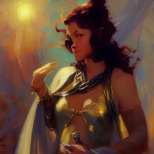 Image similar to female mage, sunny, painting by gaston bussiere, craig mullins, j. c. leyendecker