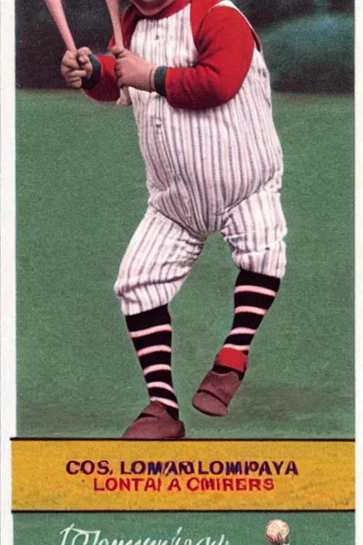 Prompt: baseball card of an oompa loompa