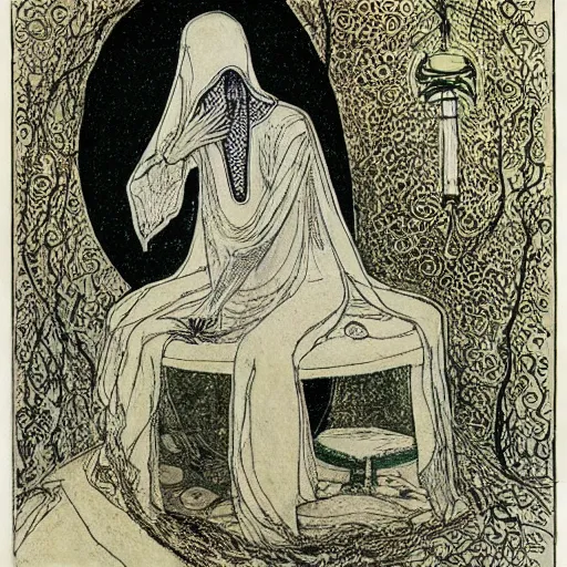 Image similar to A beautiful mixed mediart. Her cell is as bare as mine. She is sitting in the middle, hugging her knees, wrapped in a toga-like garment. scratch art by Shaun Tan, by Virginia Frances Sterrett, by Jean-Louis Forain elaborate