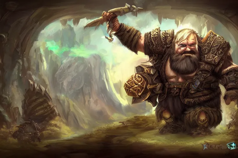 Image similar to dwarf, world of warcraft, trending on art station, fantasy, smooth