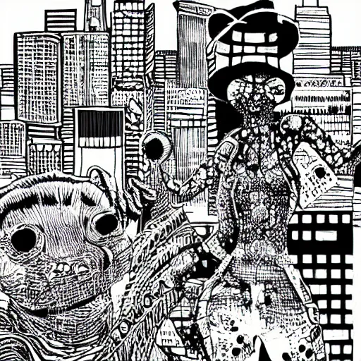 Image similar to “ frank miller ” sin city from the black lagoon rag doll cat black and white highly detailed cityscape 1 0 2 4 x 1 0 2 4