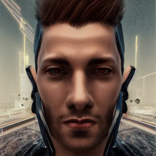 Prompt: portrait of gofrid yeger, cyberpunk style, ultra realistic, 4 k