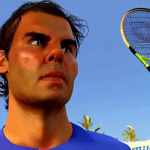 Image similar to Rafael Nadal, GTA V poster