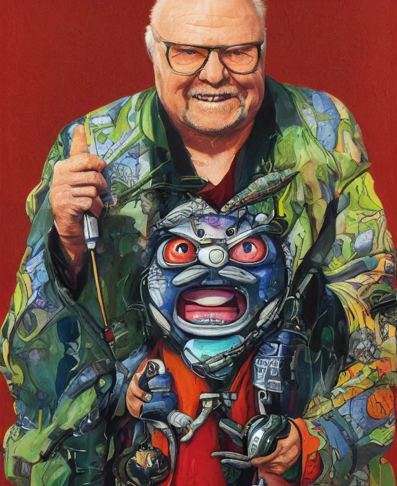 Image similar to portrait of rod steiger, joyful, highly detailed painting by akira toriyama 8 k,