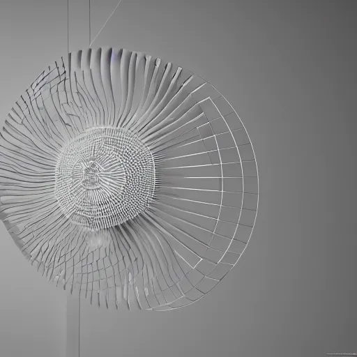 Prompt: beautiful kinetic wind sculpture detailed 4 k 3 d render