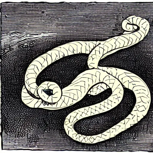 Image similar to two long serpentine weasels whose bodies are tied in a pretzel knot, storybook illustration