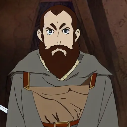 Prompt: gimli in an anime version of lord of the rings, incredibly detailed, ultra realistic, satoshi kon