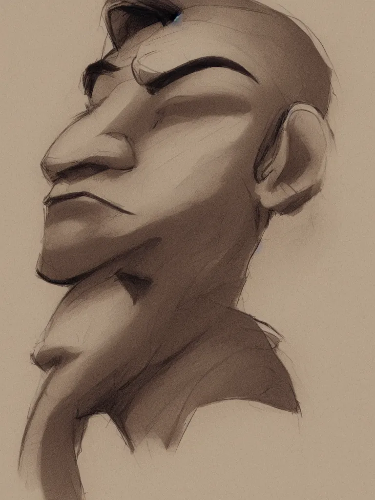 Image similar to face profile by disney concept artists, blunt borders, rule of thirds