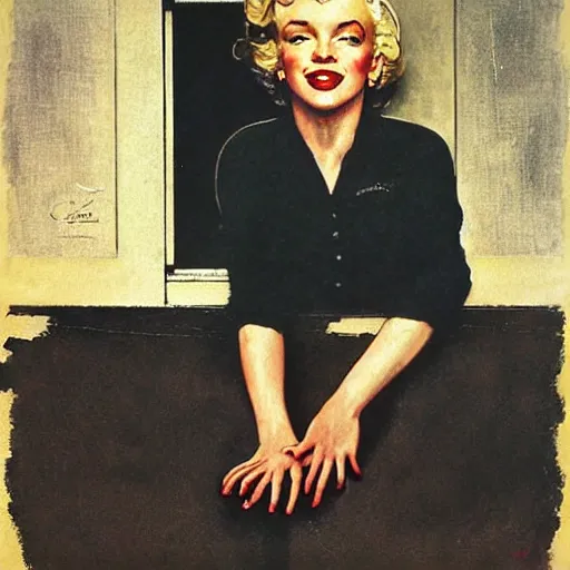 Image similar to marilyn monroe by norman rockwell