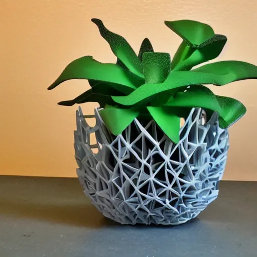 Prompt: 3d printed planter, parametric design