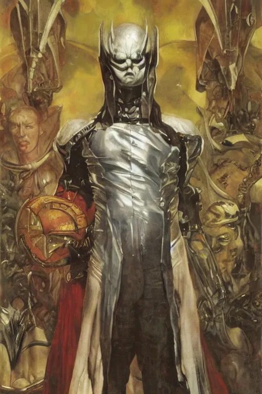 Prompt: full length portrait of marvel villain eldrad, painted by lawrence alma tadema, zdzislaw beksinski, norman rockwell, jack kirby, tom lovell, alex malveda, greg staples, hand of fear, bbc, tv