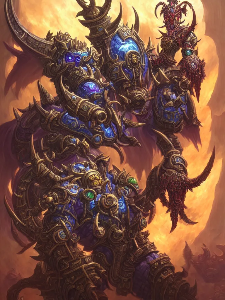 Prompt: World of Warcraft final boss character portrait drawn by Katsuhiro Otomo, photorealistic style, intricate detailed oil painting, detailed illustration, oil painting, painterly feeling, centric composition singular character