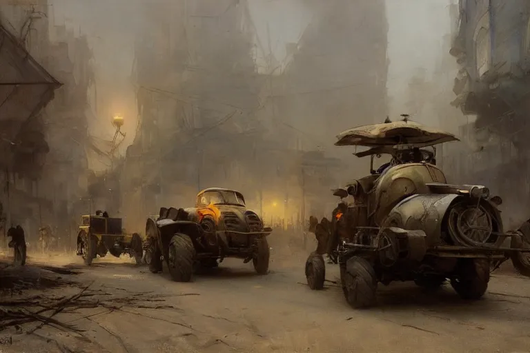 Image similar to oil painting of a silt strider transport in dusty wild west street, art by anders zorn, wonderful masterpiece by greg rutkowski, beautiful cinematic light, american romanticism by greg manchess, jessica rossier