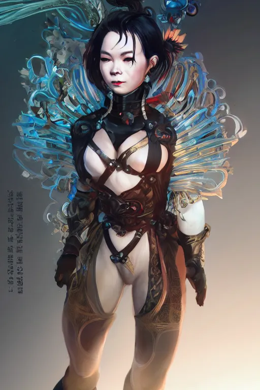 Image similar to soulless Bjork in a blade and soul spinoff artbook rendered by the artist Max Berthelot, Hyung tae Kim, Jiyun Chae, Lê Long, Joe Madureira, trending on Artstation by Hyung tae Kim, artbook, Stanley Artgerm Lau, WLOP, Rossdraws , James Gurney