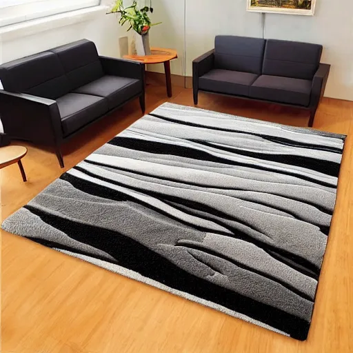 Prompt: beautiful abstract tufting rug