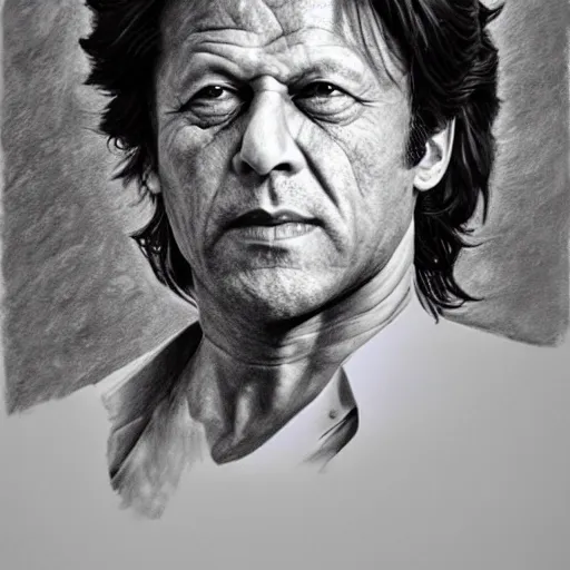 Image similar to imran khan, pencil art