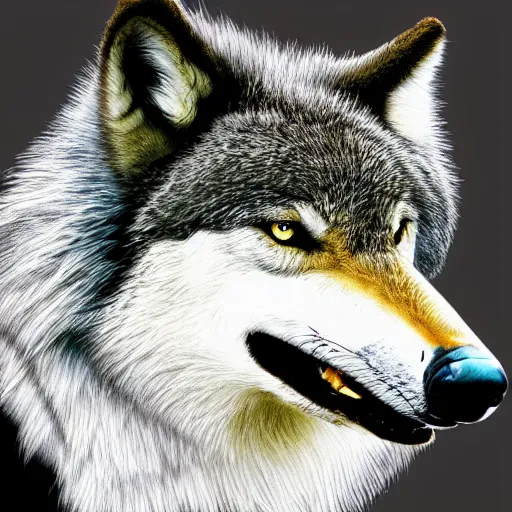 Image similar to a wolf eagle!! hybrid, bold natural colors, masterpiece, trending on artstation, photograph