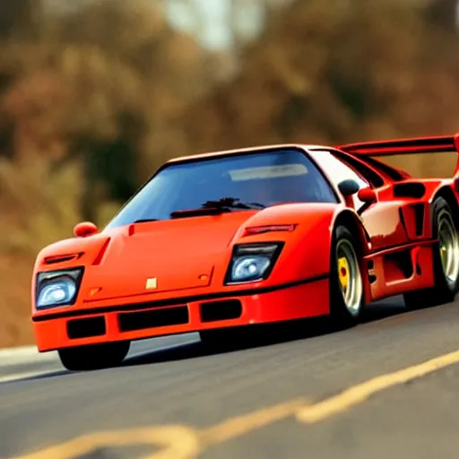 Image similar to close up of arnold schwarzenegger driving a ferrari f 4 0, photo of the year, golden hour, highly detailed
