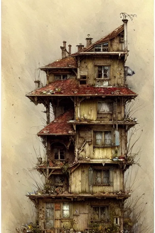 Prompt: (((((a multistory ramshackle fairytale house))))) by Jean-Baptiste Monge!!!!!!!!!!!!!!!!!!!!!!!!!!!