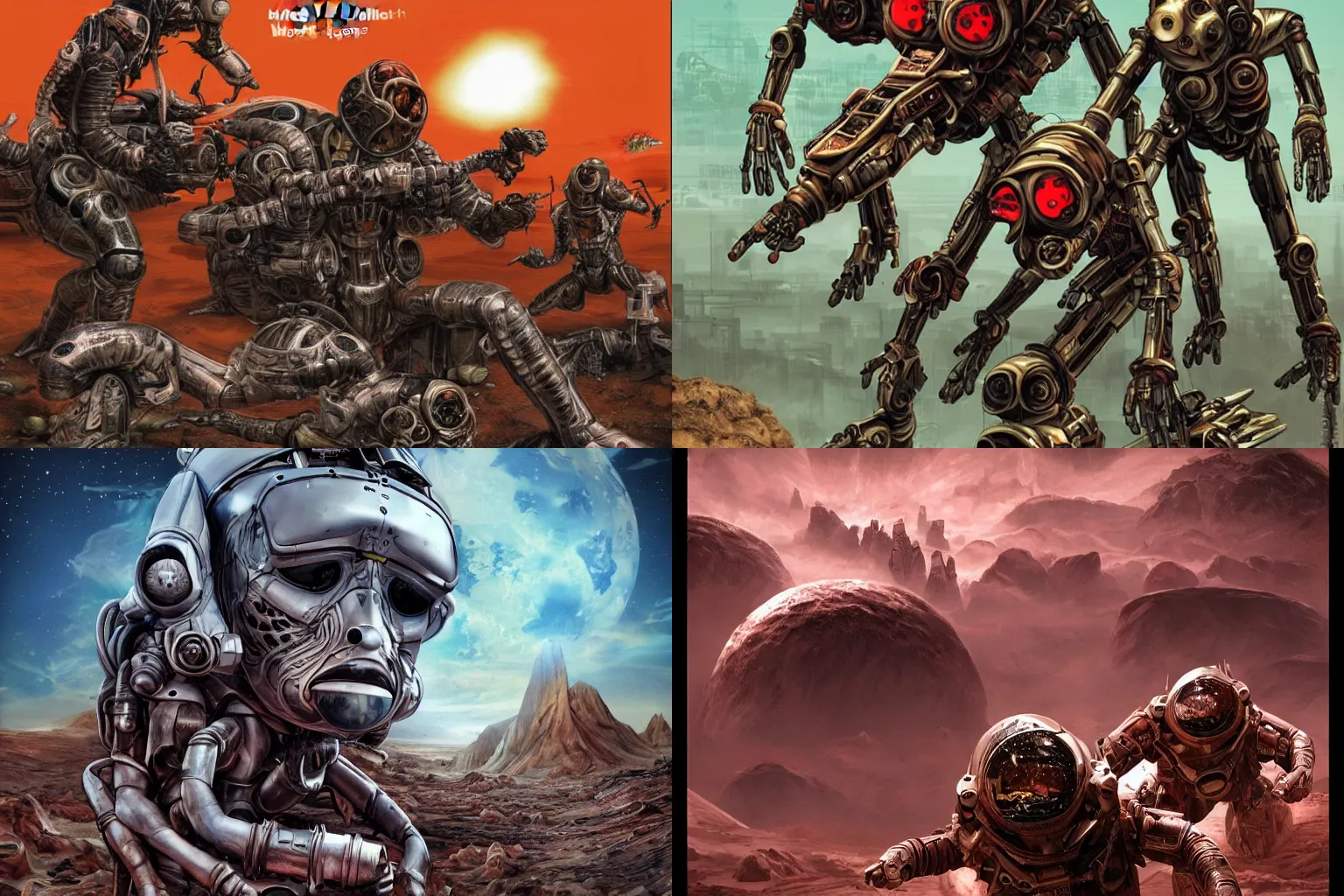 Prompt: martian planet, transhuman biotechnical battle war, digital, modern, machine - punk!