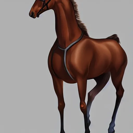 Image similar to concept art of hybrid human and horse wearing coat, anthropomorphic horse wearing a coat and standing on two legs like human, digital art, photo realistic, highly detailed