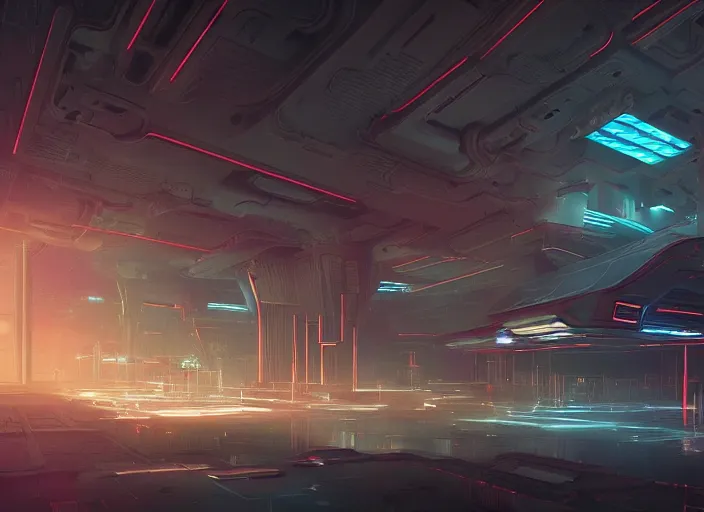 Image similar to cult of technology, exterior of scifi temple, machines, robots, ultra realistic, transparent labs, computers, highly detailed, futuristic landscape, city, utopian architecture, atmosphere, masterpiece, holy place, epic lighting, glowing wires, mysterious, 4 k, cinematic, art by patryk olkiewicz and chris ostrowski and liang yao