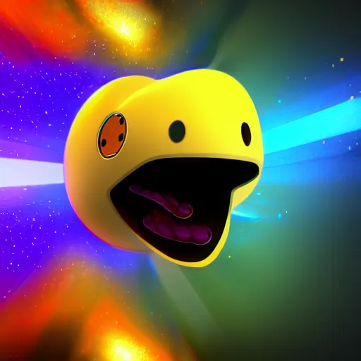 Prompt: a photo - realistic digital art of pacman screaming