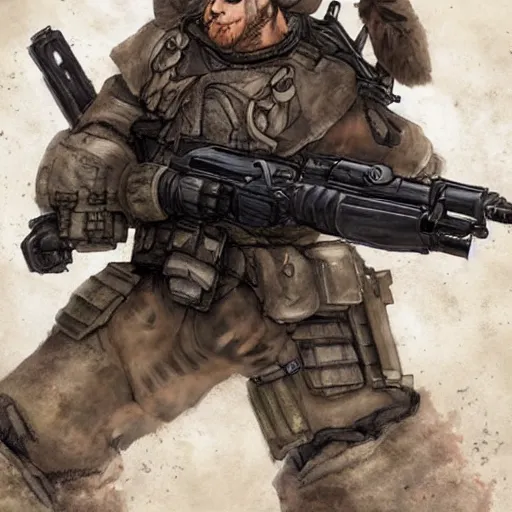 Prompt: a fox tactical soldier mascot character posing for a picture, digital painting, masterpiece by rembrandt and thomas kinkade and frank frazetta and kentaro miura, by reiq and tite kubo, stylized yet realistic faces and anatomy, advanced lighting technology, beautiful, gorgeous brush strokes