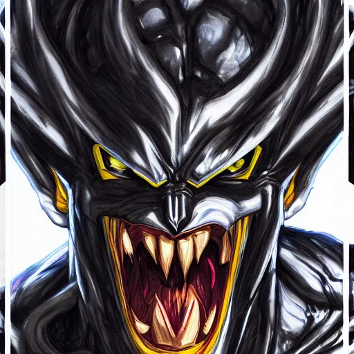 Prompt: a sketch of broly the legendary super saiyan as venom the symbiote | venom movie | ~ ~ cinematic ~ ~ lighting | award - winning | closeup portrait | by donato giancola and mandy jurgens and charlie bowater | featured on artstation | pencil sketch | sci - fi alien