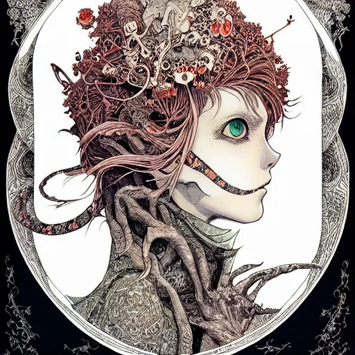 Image similar to prompt: Portrait painted in Mobius style drawn by Vania Zouravliov and Takato Yamamoto, inspired by Fables, intricate acrylic gouache painting, high detail, sharp high detail, manga and anime 2000