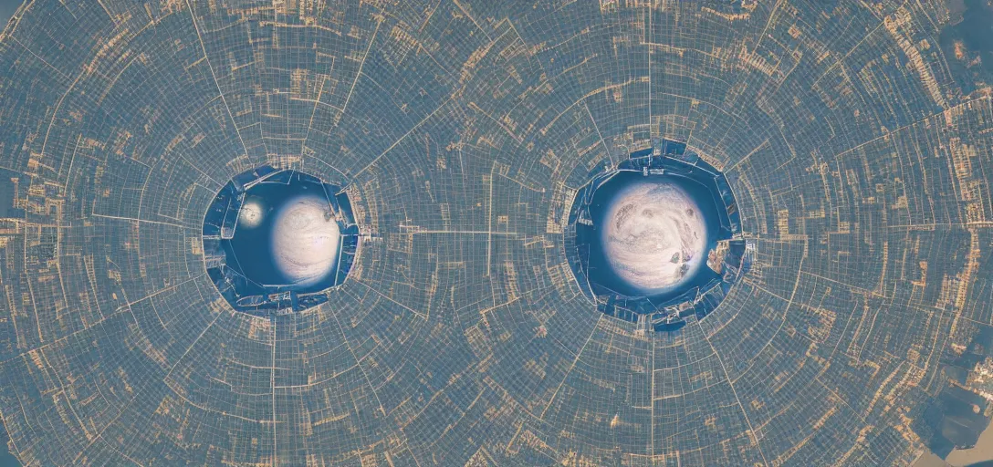 Image similar to 30mm photo of a Space Station the Size of Earth