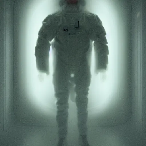 Prompt: portrait of a man floating in zero gravity dense metropolitan environment. foggy. night. cinematic. rembrandt lighting. highly detailed. octane. ash thorp. zaoeyo. killian eng.
