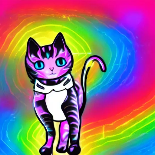 Image similar to neon multicolored rainbow nightcore anime cats