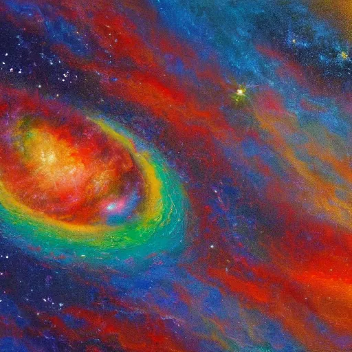 Image similar to the split seconds of what the universe would have looked like before the big bang, oil painting