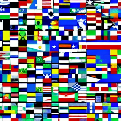 Image similar to the flag of a glitching society