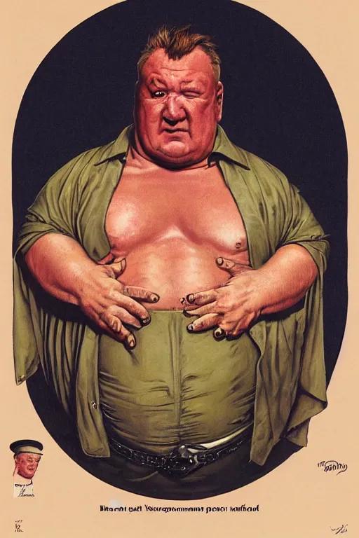 Image similar to dynamic upper body portrait of ray winstone as a toad hybrid and dressed as baron harkonnen, by norman rockwell and boris vallejo