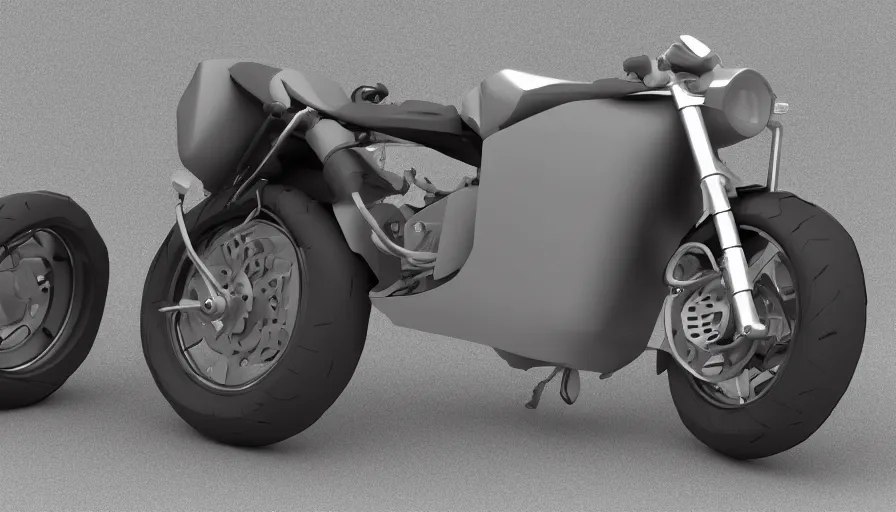 Prompt: A 3D rendered Motorcycle