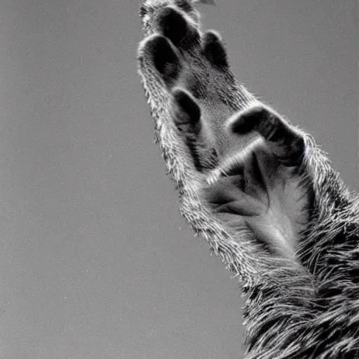 Prompt: paw of a meerkat giving thumbs up by Jack Gaughan