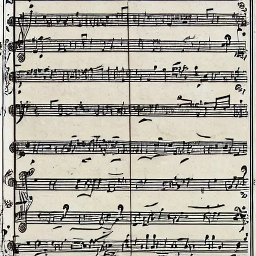 Image similar to a piece of sheet music, composed in the style of bach.